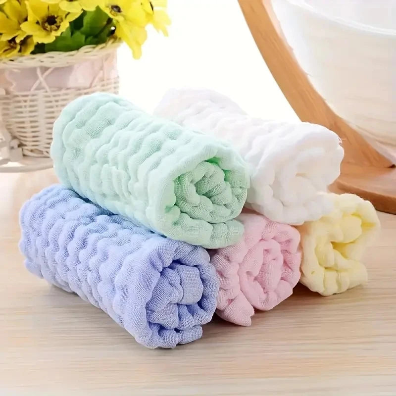 Soft Muslin Baby Washcloths - Gentle Newborn Face Towel for Sensitive