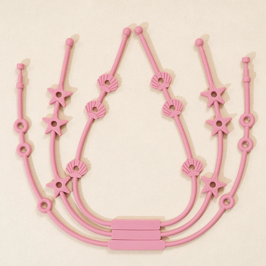 Color Kids 3PC Silicone Pacifier Clips Solid Color Pacifier Chain