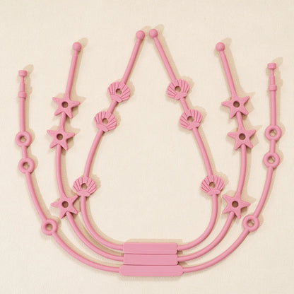 Color Kids 3PC Silicone Pacifier Clips Solid Color Pacifier Chain
