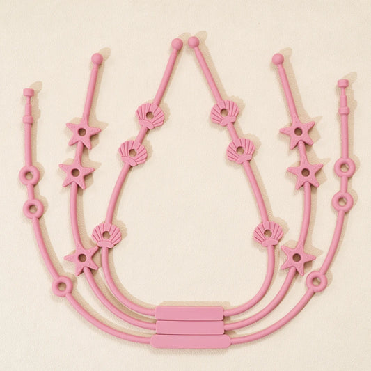 Color Kids 3PC Silicone Pacifier Clips Solid Color Pacifier Chain