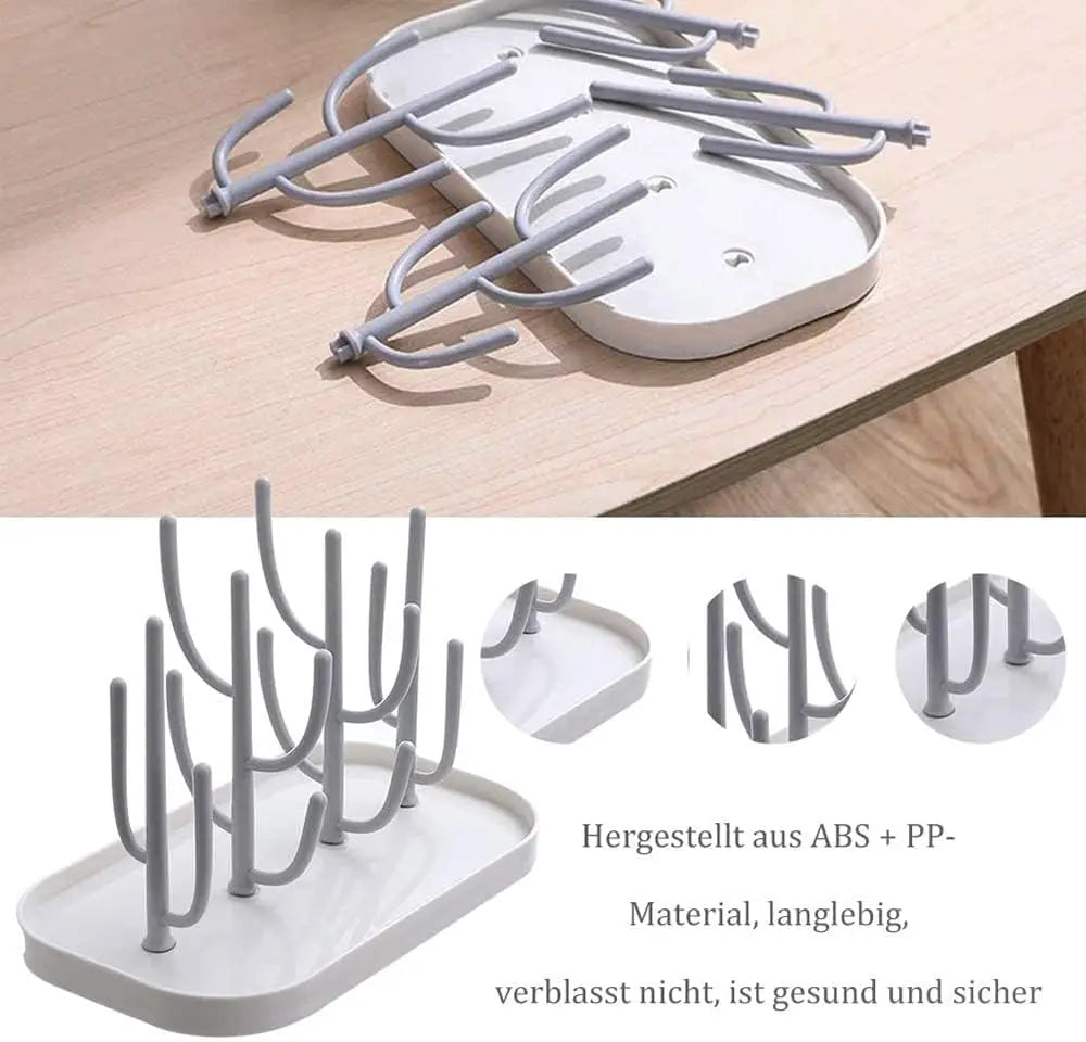 Baby Essentials Bottle Drying Rack for Kitchen Counter,Detachable