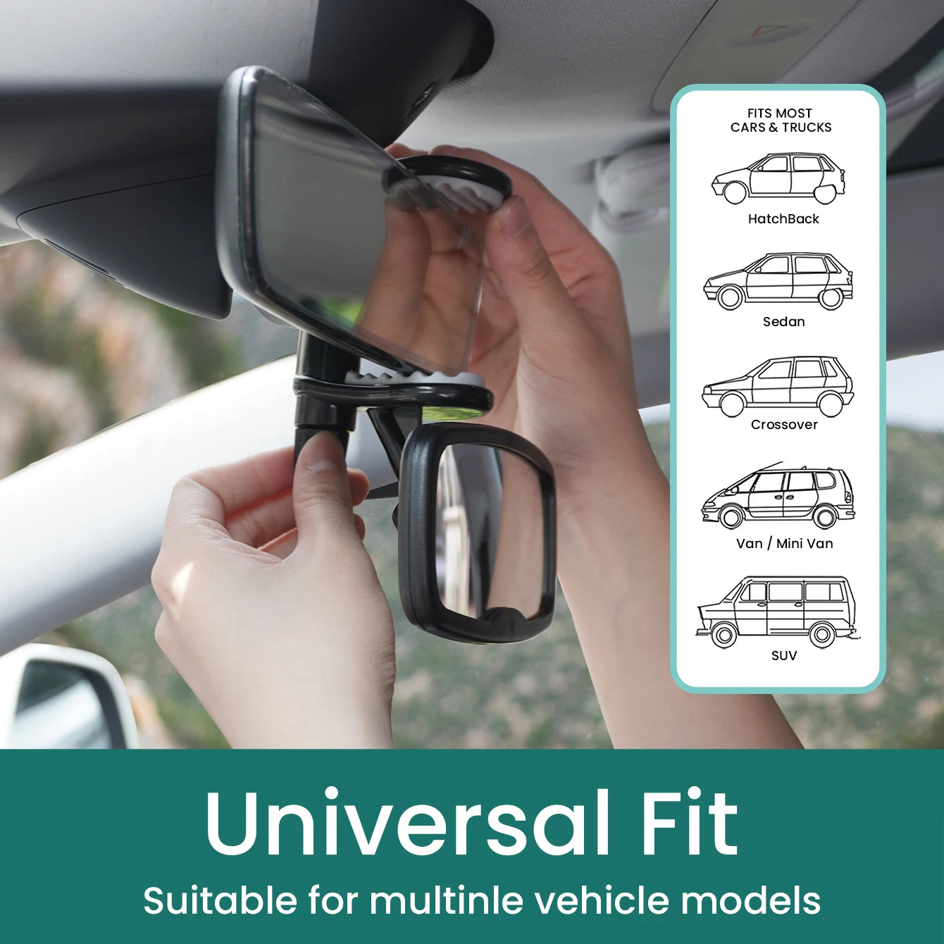 1PC & 2PC Shatterproof & Shakeproof Forward Facing Baby Car Mirror -