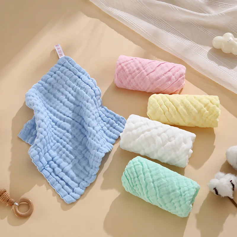 Soft Muslin Baby Washcloths - Gentle Newborn Face Towel for Sensitive