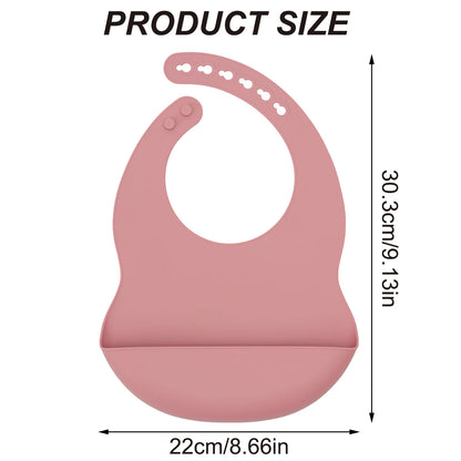 Color Kids 1PCS Silicone Baby Bib Adjustable Waterproof Feeding Bib