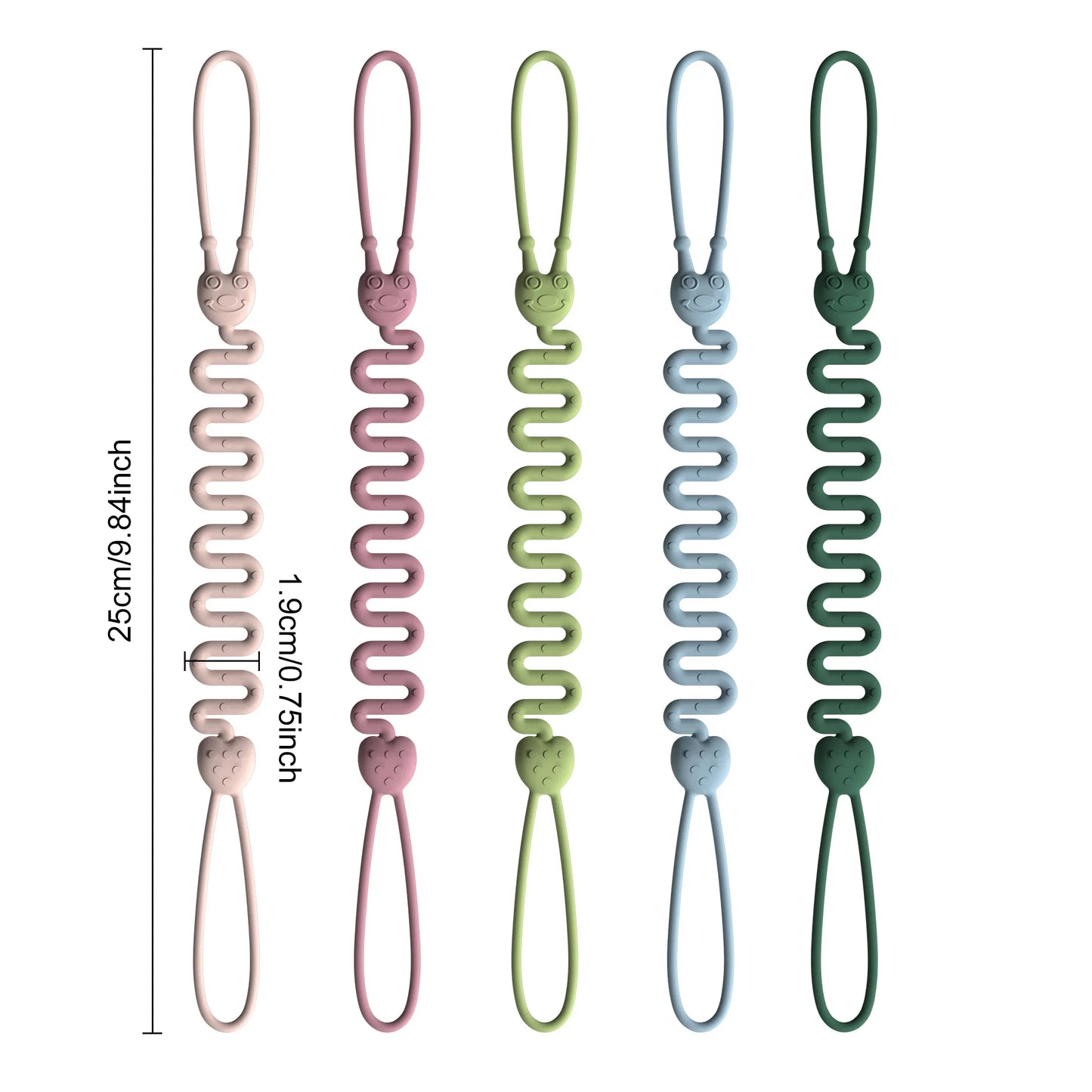 Fashion Baby Silicone Pacifier Chain, 1/4 Pcs Soft Elastic Toy Straps
