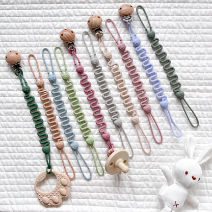 Fashion Baby Silicone Pacifier Chain, 1/4 Pcs Soft Elastic Toy Straps