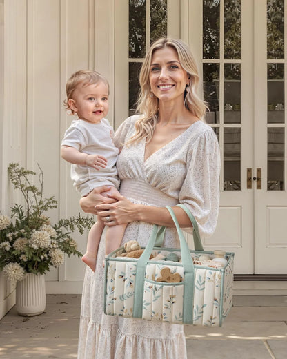 Diaper Caddy Organizer, Stylish Nursery Storage Basket, Gift for Baby