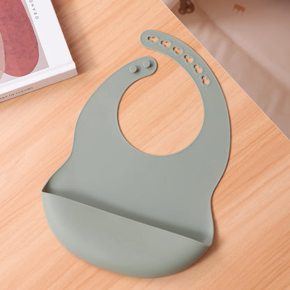 Color Kids 1PCS Silicone Baby Bib Adjustable Waterproof Feeding Bib