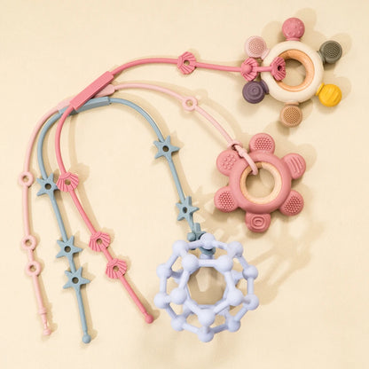 Color Kids 3PC Silicone Pacifier Clips Solid Color Pacifier Chain