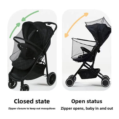 Full-Cover Universal Baby Stroller Mosquito Net, Foldable Fine