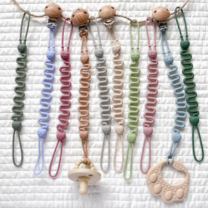 Fashion Baby Silicone Pacifier Chain, 1/4 Pcs Soft Elastic Toy Straps
