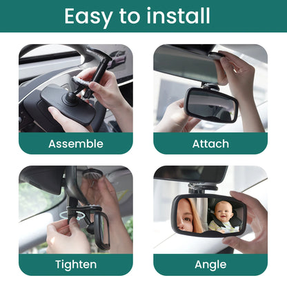 1PC & 2PC Shatterproof & Shakeproof Forward Facing Baby Car Mirror -